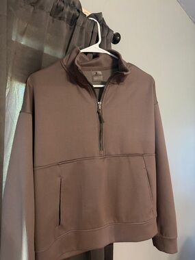 Danskin Men's Zip-Up Sweater - Taupe Brown